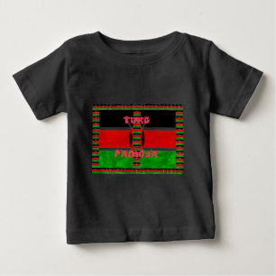 Camiseta Para Bebê Bandeira do Quênia: Tuko Pamoja - Design de Arte U