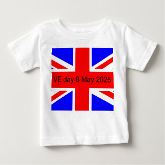 Camiseta Para Bebê Bandeira do Reino Unido VE dia 2025