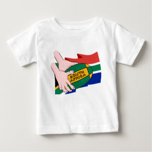 Camiseta Para Bebê Bandeira do Rugby da África do Sul