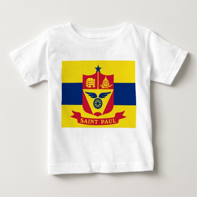 Camiseta Para Bebê Bandeira do Santo Paul (Minnesota) (Frente)