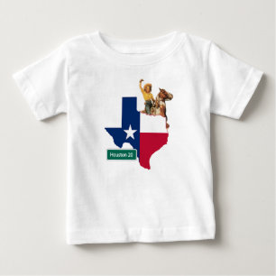 Camiseta Para Bebê Bandeira do Texas em forma de Cowgirl do Texas e S