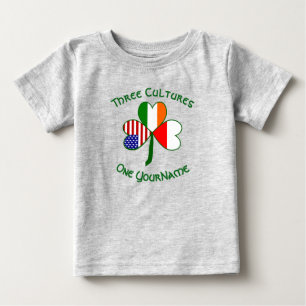 Camiseta Para Bebê Bandeira do Trevo Personalizada Americano Irlandês