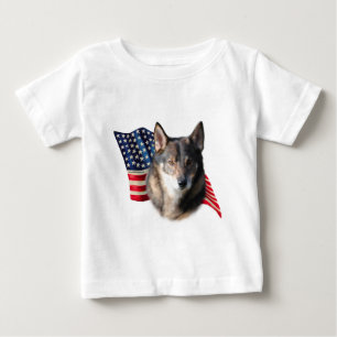 Camiseta Para Bebê Bandeira do Vallhund Sueco