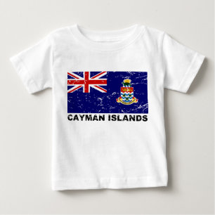Camiseta Para Bebê Bandeira do vintage de Cayman Islands