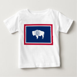 Camiseta Para Bebê Bandeira do Wyoming