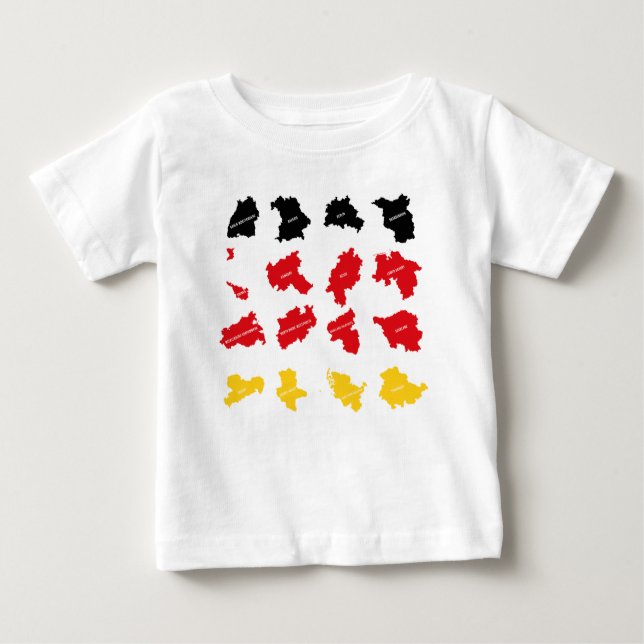 Camiseta Para Bebê Bandeira dos Estados Alemães (Frente)
