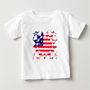 Camiseta Para Bebê Bandeira dos Estados Unidos da América