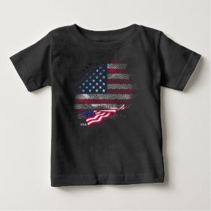 Camiseta Para Bebê bandeira dos EUA