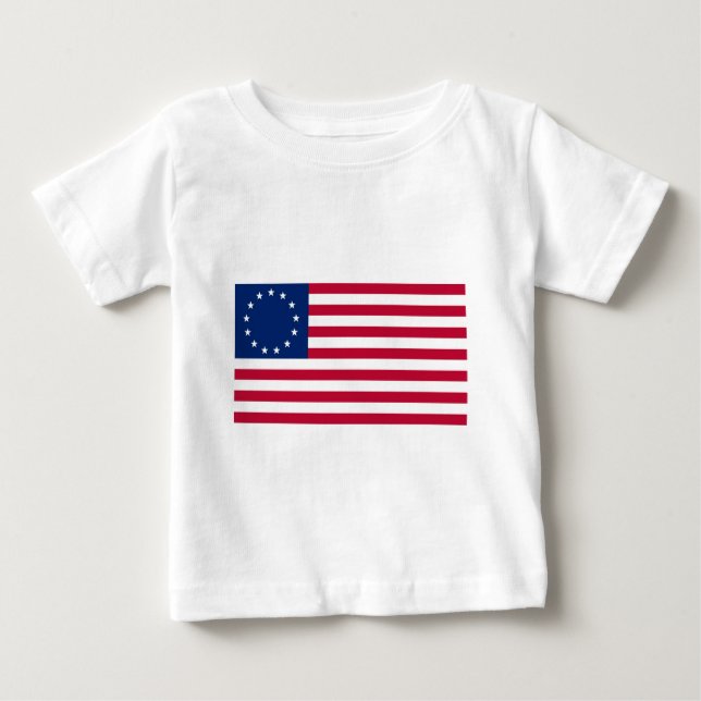 Camiseta Para Bebê Bandeira dos EUA Betsy Ross (Frente)