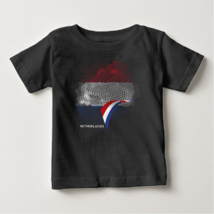 Camiseta Para Bebê bandeira dos Países Baixos