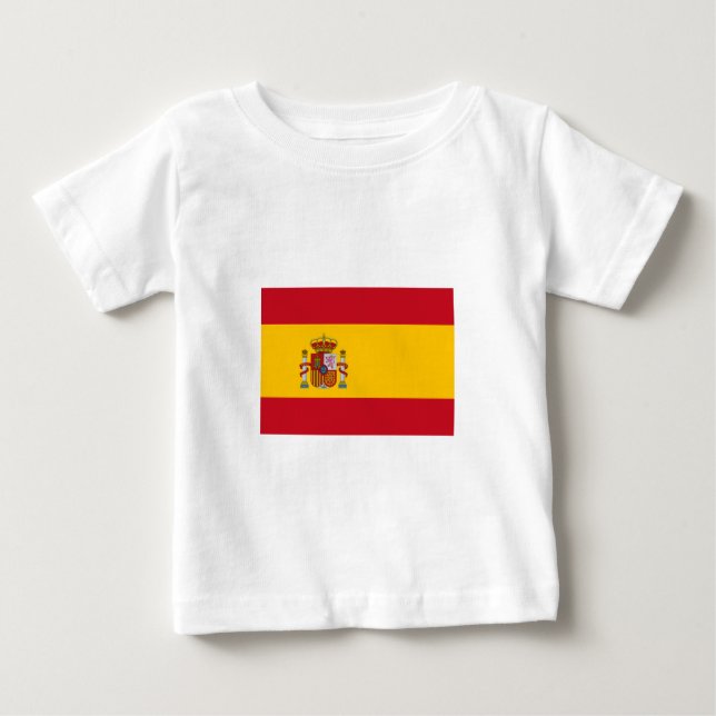 Camiseta Para Bebê Bandeira espanhola (Frente)
