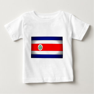 Camiseta Para Bebê Bandeira Estilizada da Costa Rica