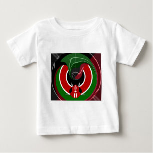 Camiseta Para Bebê Bandeira Fluid Kenyan