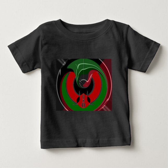 Camiseta Para Bebê Bandeira Fluid Kenyan (Frente)