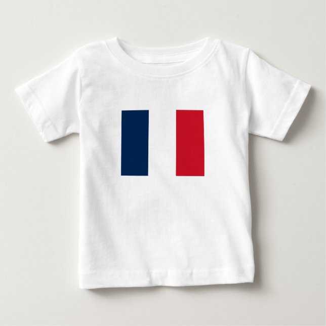 Camiseta Para Bebê Bandeira francesa (Frente)