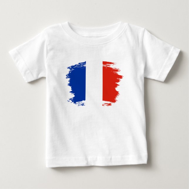 Camiseta Para Bebê bandeira francesa (Frente)