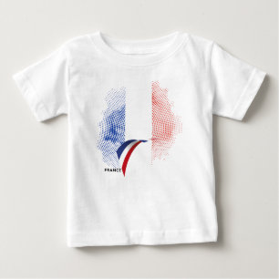 Camiseta Para Bebê bandeira francesa