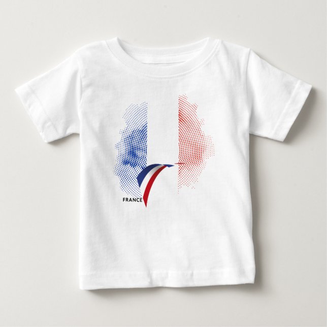 Camiseta Para Bebê bandeira francesa (Frente)