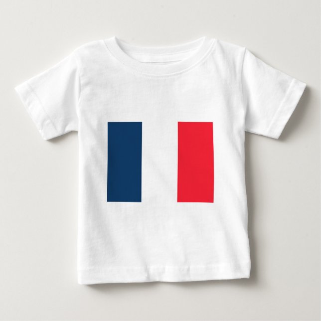 Camiseta Para Bebê Bandeira Francesa (Frente)