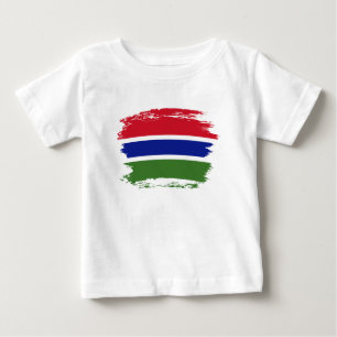 Camiseta Para Bebê Bandeira Gâmbia