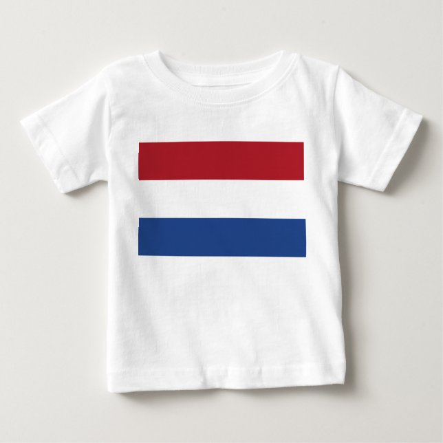 Camiseta Para Bebê Bandeira Holandesa (Frente)