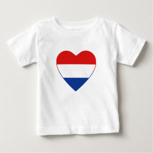 Camiseta Para Bebê Bandeira Holandesa Heart-Shirt