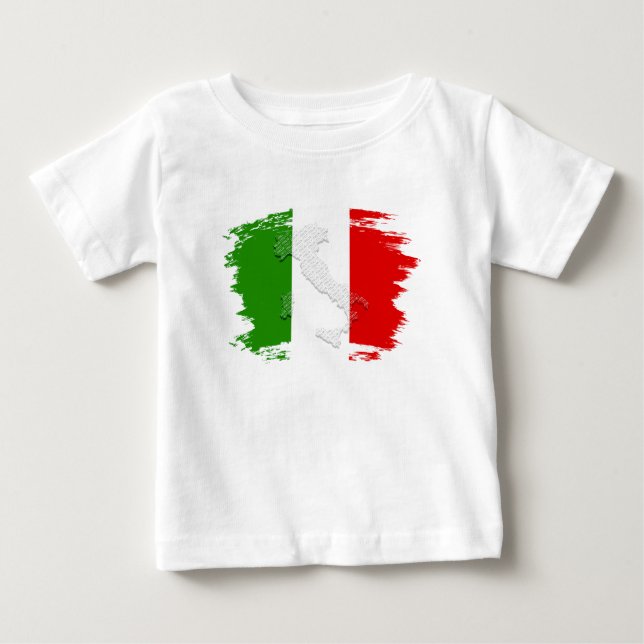 Camiseta Para Bebê Bandeira italiana (Frente)