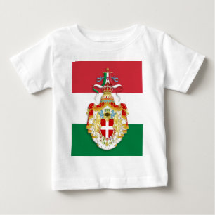 Camiseta Para Bebê Bandeira italiana com insígnia do Reino de Itália