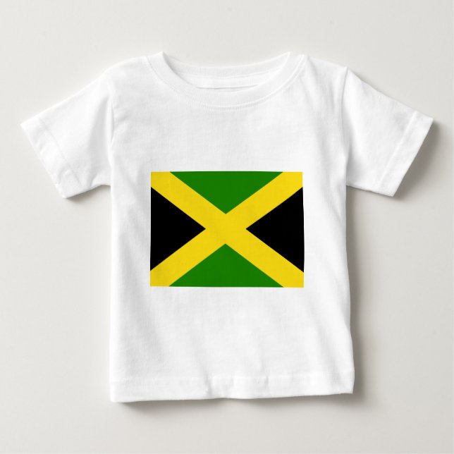 Camiseta Para Bebê Bandeira jamaicana (Frente)