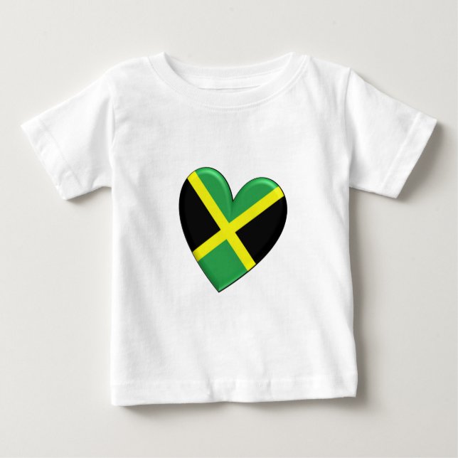Camiseta Para Bebê Bandeira jamaicana do coração (Frente)