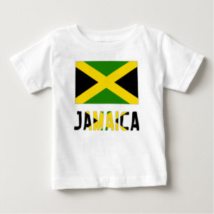 Camiseta Para Bebê Bandeira Jamaicana e Jamaica