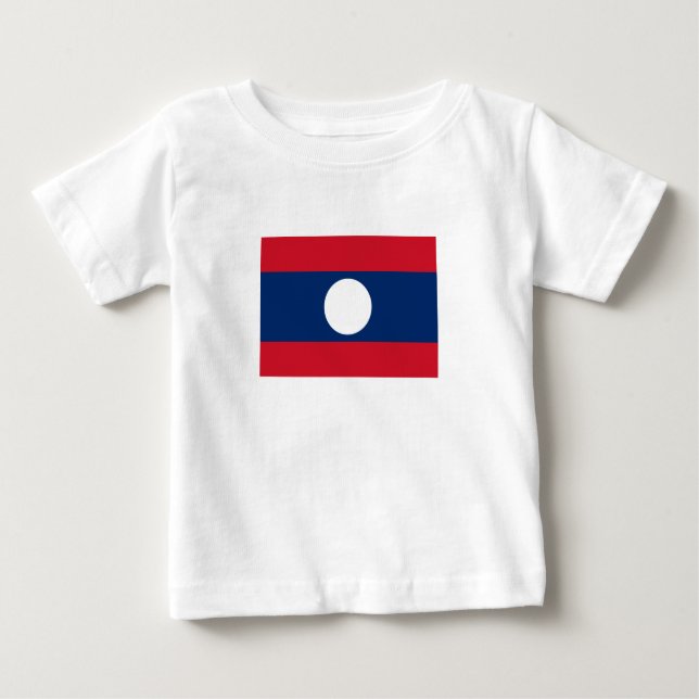 Camiseta Para Bebê Bandeira Laos (Frente)