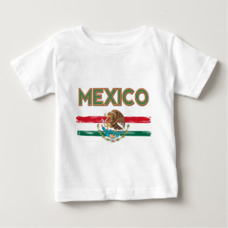 Camiseta Para Bebê Bandeira mexicana de México