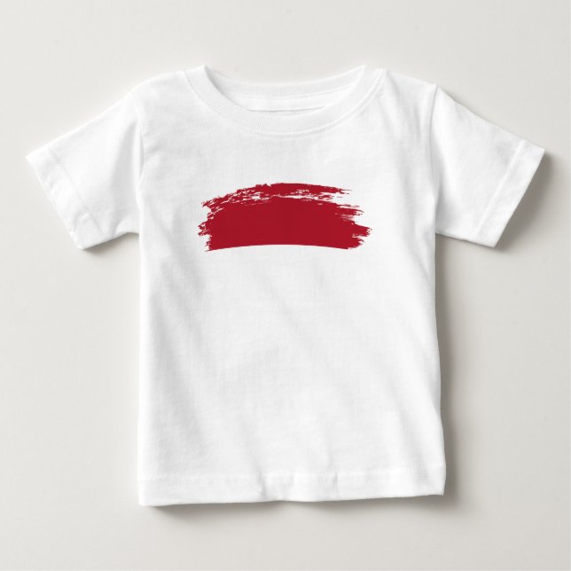 Camiseta Para Bebê bandeira Mônaco (Frente)