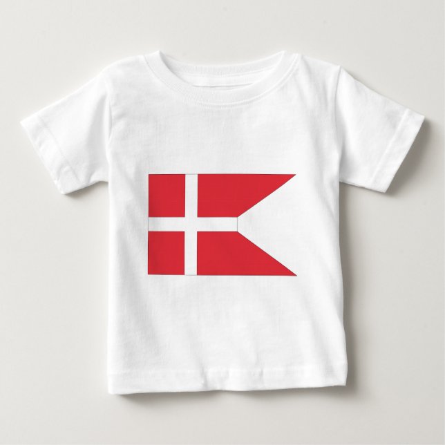 Camiseta Para Bebê Bandeira Nacional Dinamarquesa (Frente)