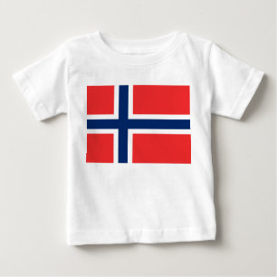 Camiseta Para Bebê Bandeira norueguesa (Noruega)