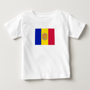Camiseta Para Bebê Bandeira Patriótica Andorra