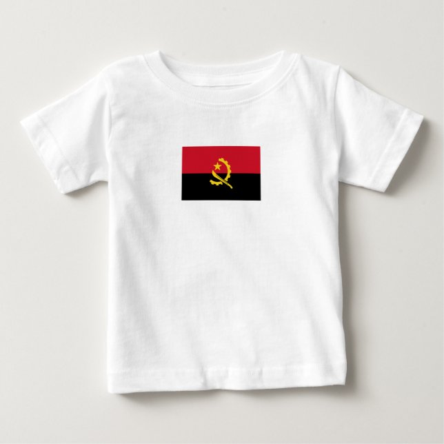 Camiseta Para Bebê Bandeira Patriótica Angolana (Frente)