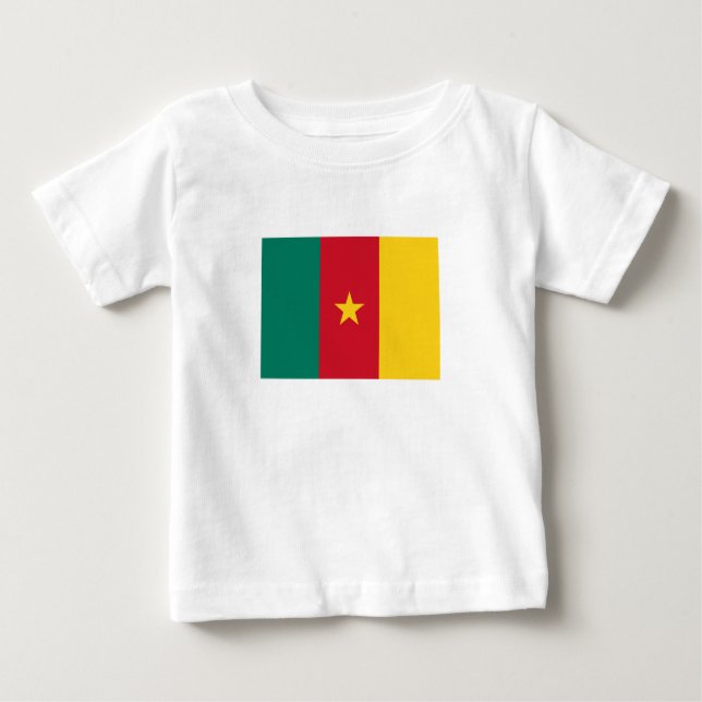 Camiseta Para Bebê Bandeira Patriótica Camarões Baby T-Shirt (Frente)