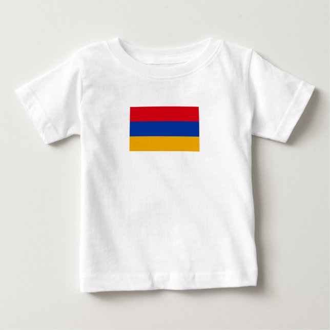 Camiseta Para Bebê Bandeira Patriótica da Armênia (Frente)