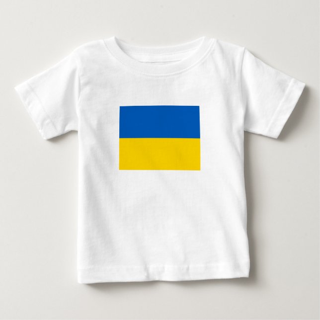 Camiseta Para Bebê Bandeira Patriótica da Ucrânia (Frente)