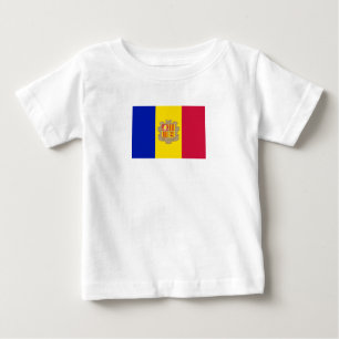 Camiseta Para Bebê Bandeira patriótica de Andorra