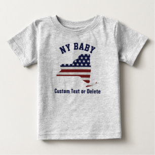 Camiseta Para Bebê Bandeira patriótica   de New York   EUA sua texto