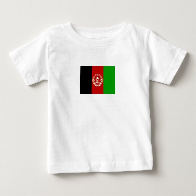 Camiseta Para Bebê Bandeira Patriótica do Afeganistão (Frente)