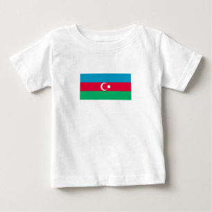 Camiseta Para Bebê Bandeira Patriótica do Azerbaijão