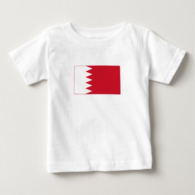 Camiseta Para Bebê Bandeira Patriótica do Bahrein (Frente)
