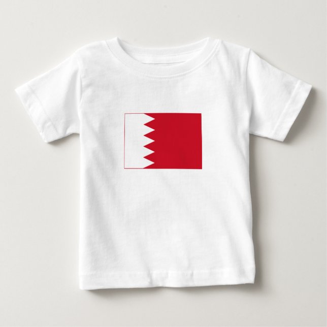 Camiseta Para Bebê Bandeira Patriótica do Barém (Frente)
