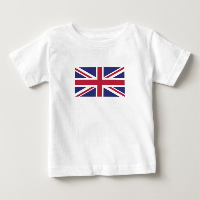 Camiseta Para Bebê Bandeira Patriótica do Reino Unido (Frente)