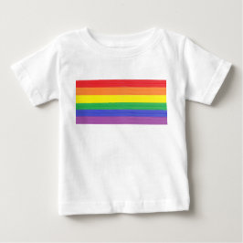 Camiseta Para Bebê Bandeira pintada do arco-íris