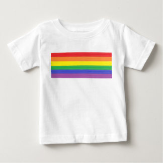 Camiseta Para Bebê Bandeira pintada do arco-íris